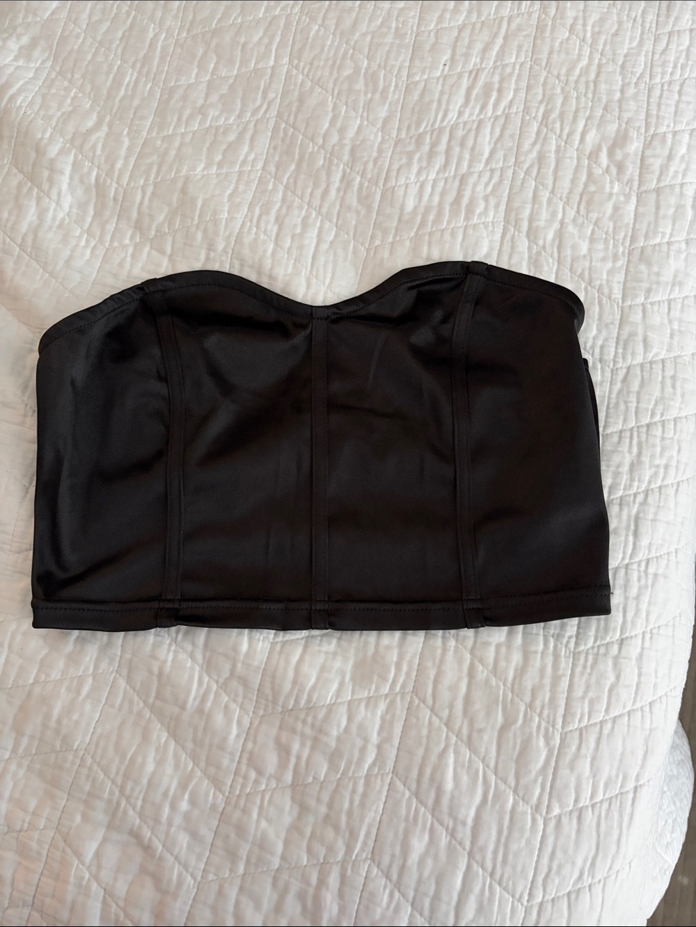 SHEIN Black Strapless Bustier Crop Top